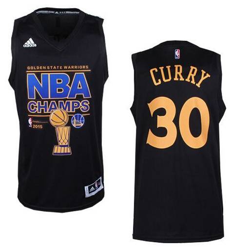 Men's Golden State Warriors #30 Stephen Curry Revolution 30 Swingman 2015 Champions Fashion Black Jersey