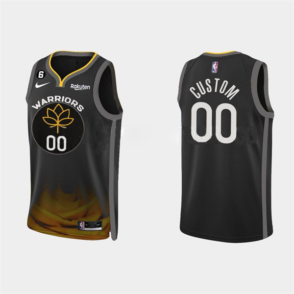 Men's Golden State Warriors Active Player Custom Black 2022-23 City edition Stitched Basketball Jersey