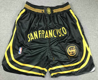 Men's Golden State Warriors Back 2023 City Edition Swingman Stitched Shorts
