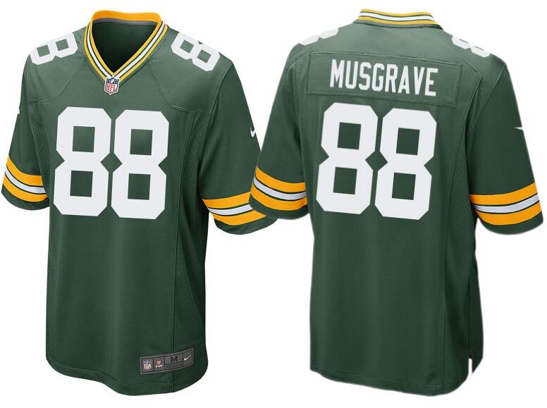 Men's Green Bay Packers #88 Luke Musgrave Green Team color Vapor Untouchable Stitched NFL Limited Jersey