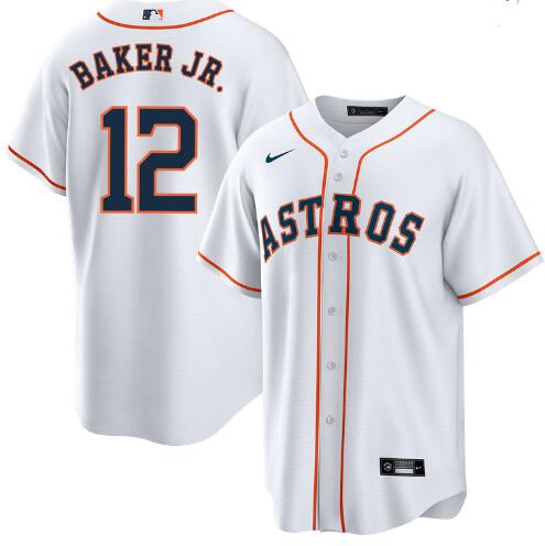 Men's Houston Astros #12 Dusty Baker Jr. White Home Jersey by NIKE