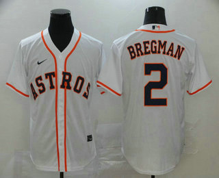 Men's Houston Astros #2 Alex Bregman White Stitched MLB Cool Base Nike Jersey
