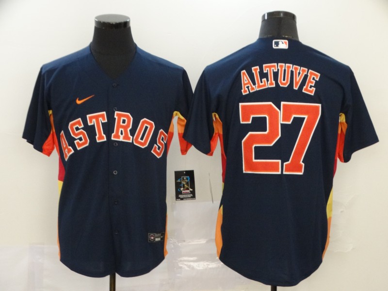 Men's Houston Astros #27 Jose Altuve Navy Blue Stitched MLB Cool Base Nike Jersey