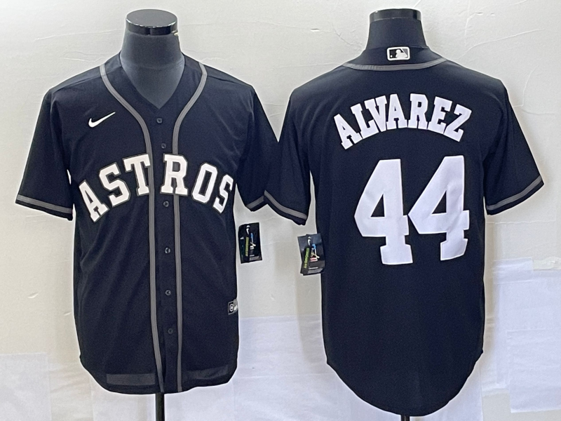 Men's Houston Astros #44 Yordan Alvarez Black Cool Base Stitched Baseball Jersey