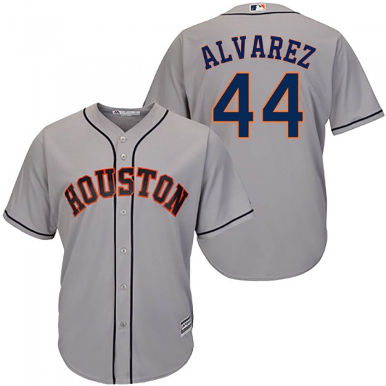 Men's Houston Astros #44 Yordan Alvarez Majestic Cool Base Road Gray Jersey