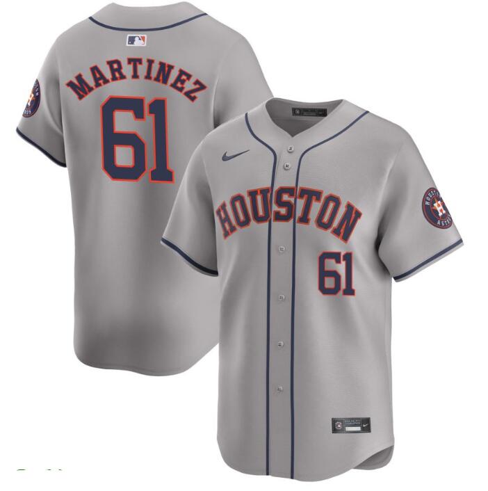 Men's Houston Astros #61 Seth Martinez Nike Gray Away Limited Jersey
