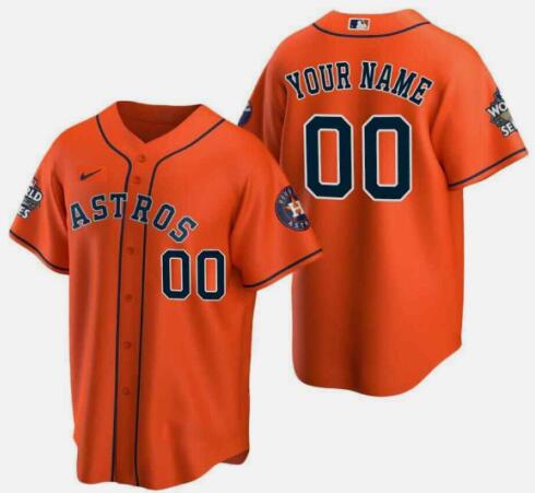 Men's Houston Astros Player Custom Orange 60th Anniversary Coolbase Nike Stitched Baseball Jersey