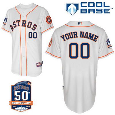 Men's Houston Astros Authentic Personalized Home Jersey With Commemorative 50th Anniversary Patch