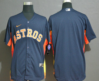 Men's Houston Astros Blank Navy Blue Stitched MLB Cool Base Nike Jersey