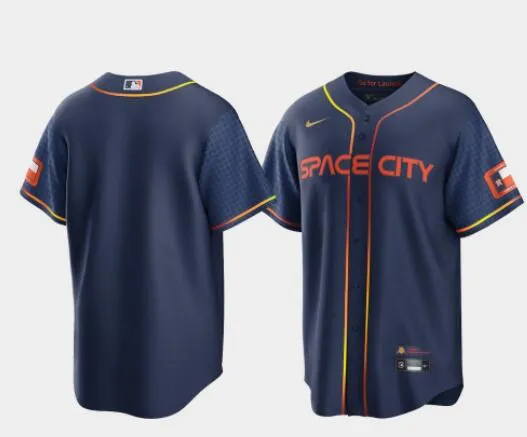 Men's Houston Astros Blank Navy Cool Base 2022 Space City Connect Stitched Jersey