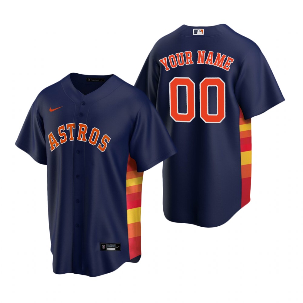 Men's Houston Astros Custom Nike Navy Stitched MLB Cool Base Jersey