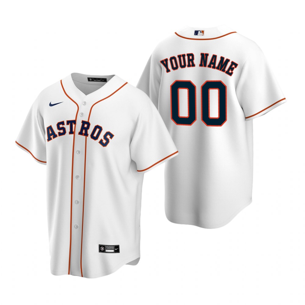 Men's Houston Astros Custom Nike White Stitched MLB Cool Base Home Jersey