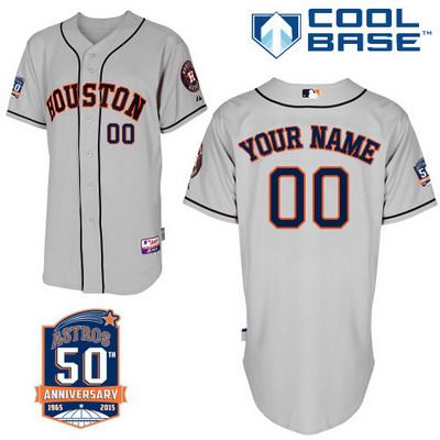 Men's Houston Astros Personalized Road Jersey With Commemorative 50th Anniversary Patch