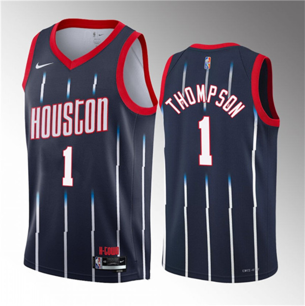 Men's Houston Rockets #1 Amen Thompson Navy 2023 Draft City Edition Stitched Basketball Jersey
