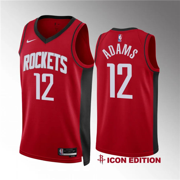Men's Houston Rockets #12 Steven Adams Red Icon Edition Stitched Jersey