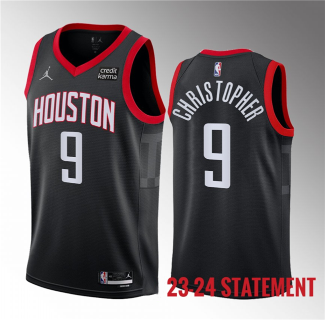 Men's Houston Rockets #9 Josh Christopher Black 2023 Statement Edition Stitched