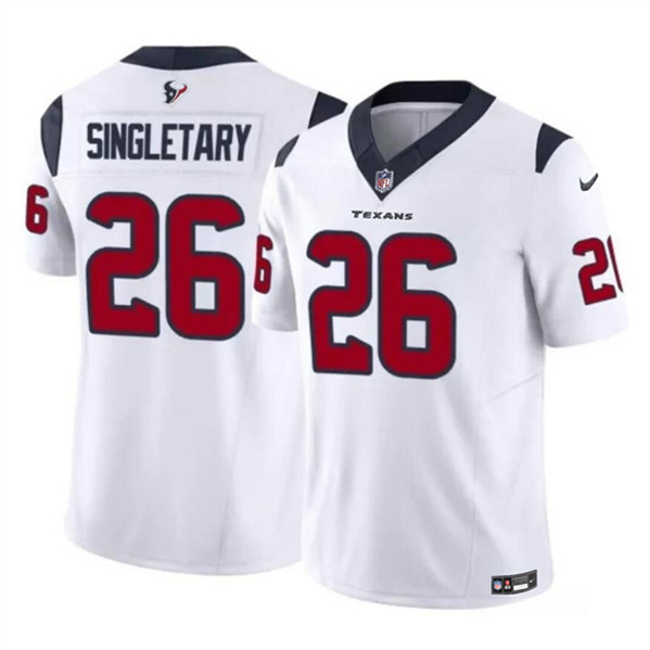 Men's Houston Texans #26 Devin Singletary White 2023 F.U.S.E. Vapor Untouchable Football Stitched Jersey