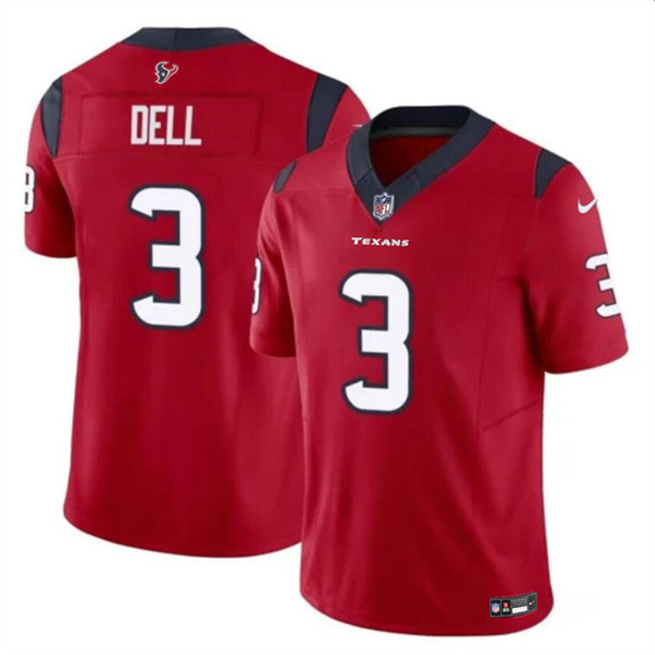 Men's Houston Texans #3 Tank Dell Red 2023 F.U.S.E. Vapor Untouchable Football Stitched Jersey