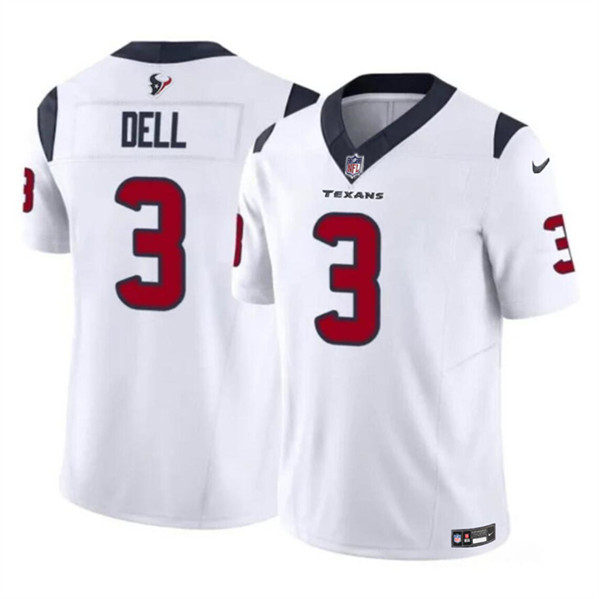 Men's Houston Texans #3 Tank Dell White 2023 F.U.S.E. Vapor Untouchable Football Stitched Jersey