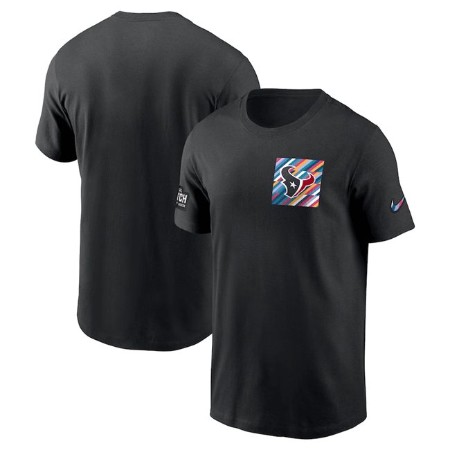 Men's Houston Texans Black 2023 Crucial Catch Sideline Tri-Blend T-Shirt