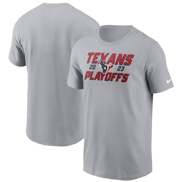 Men's Houston Texans Gray 2023 Playoffs Iconic T-Shirt