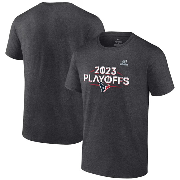 Men's Houston Texans Heather Charcoal 2023 Playoffs Ready T-Shirt