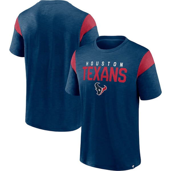 Men's Houston Texans Navy Red Home Stretch Team T-Shirt