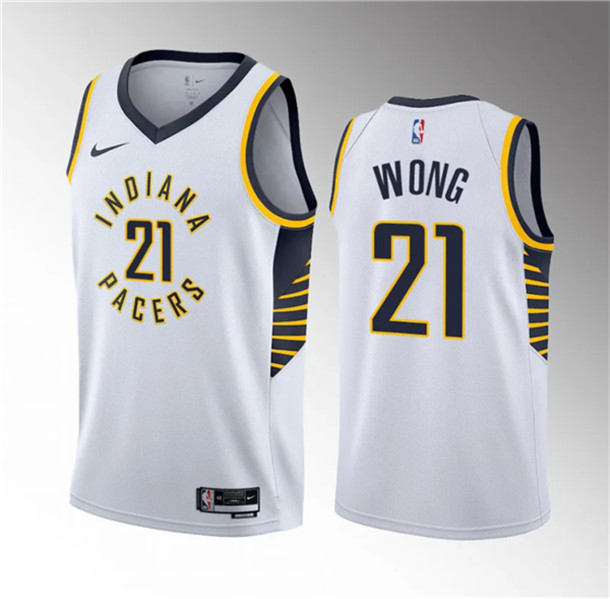 Men's Indiana Pacers #21 Isaiah Wong White 2023 Draft Association Edition Stitched Basketball Jersey