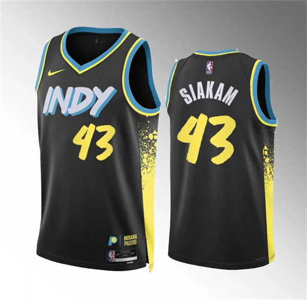Men's Indiana Pacers #43 Pascal Siakam Black 2023-24 City Edition Stitched Basketball Jersey