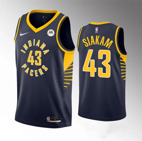 Men's Indiana Pacers #43 Pascal Siakam Navy Icon Edition Stitched Basketball Jersey1