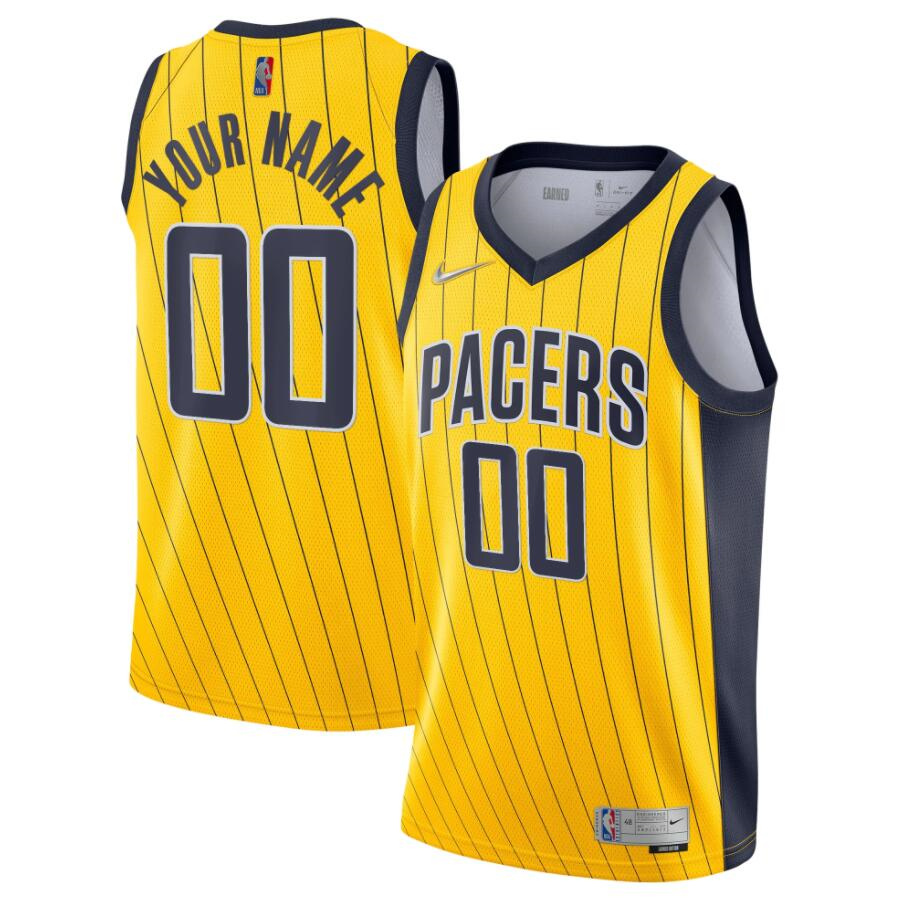 Men's Indiana Pacers Active Player Custom Gold Earned Edition Swingman Stitched Jersey