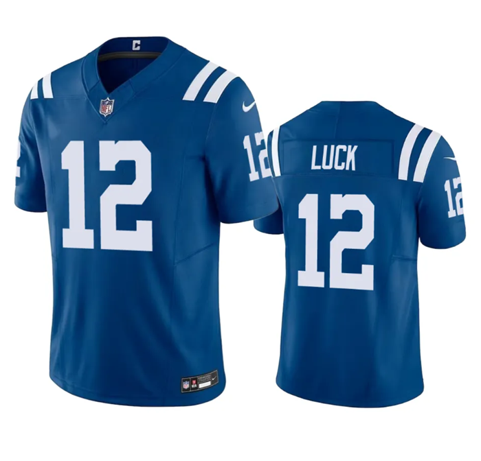 Men's Indianapolis Colts #12 Andrew Luck Blue 2023 F.U.S.E Vapor Untouchable Stitched Football Jersey