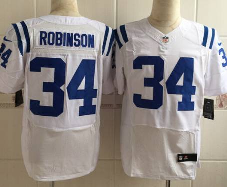 Men's Indianapolis Colts #34 Josh Robinson Nike White Elite Jersey