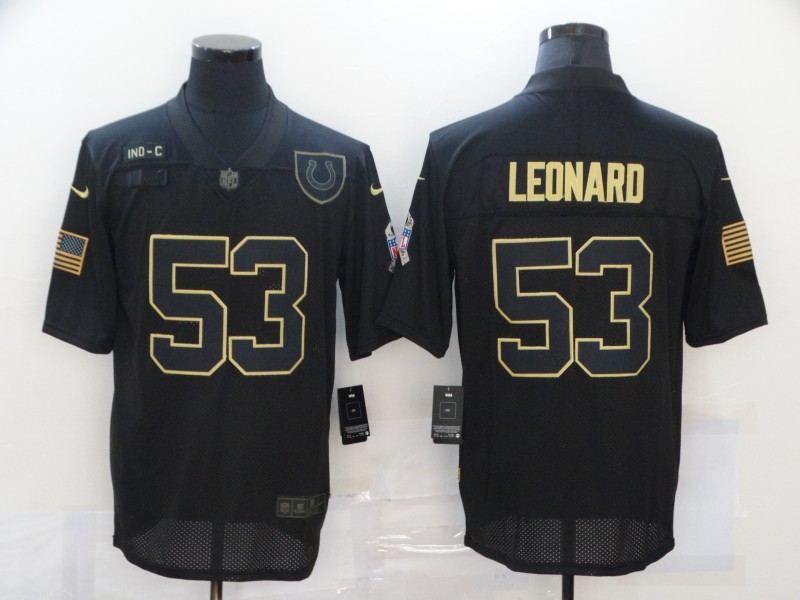 Men's Indianapolis Colts #53 Darius Leonard Black 2020 Salute To Service Stitched NFL Nike Limited Jersey