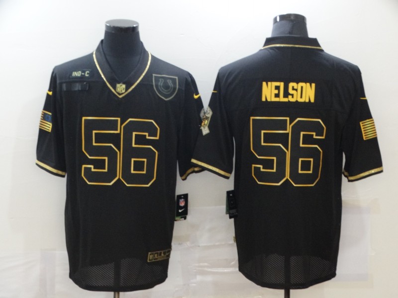 Men's Indianapolis Colts #56 Quenton Nelson Black Gold 2020 Salute To Service Stitched NFL Nike Limited Jersey