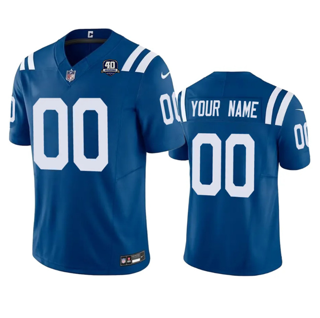 Men's Indianapolis Colts Customized Blue 2023 F.U.S.E 40th Anniversary Vapor Untouchable Football Stitched Jersey