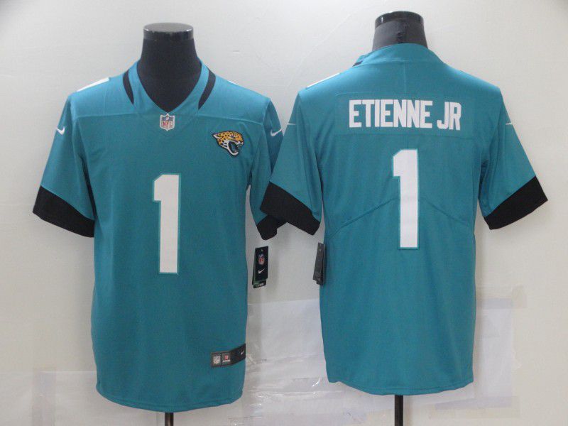 Men's Jacksonville Jaguars #1 Travis Etienne Jr Blue 2021 Vapor Untouchable Stitched NFL Nike Limited Jersey