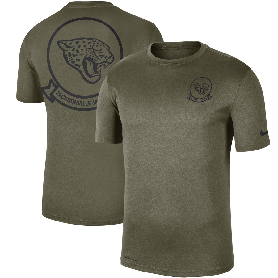 Men's Jacksonville Jaguars Nike Olive 2019 Salute to Service Sideline Seal Legend Performance T-Shirt