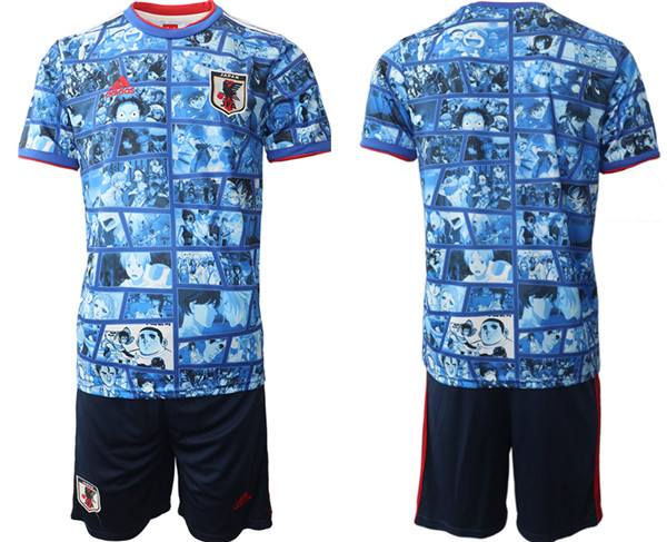 Men's Japan Blank Blue Home Soccer 2022 FIFA World Cup Jerseys Suit