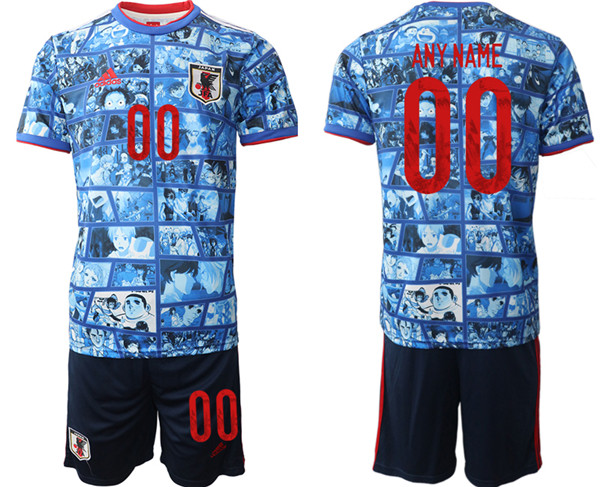 Men's Japan Custom Blue Home Soccer 2022 FIFA World Cup Jerseys Suit