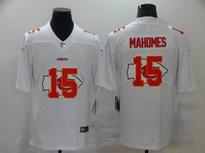 Men's Kansas City Chiefs #15 Patrick Mahomes White 2020 Shadow Logo Vapor Untouchable Stitched NFL Nike Limited Jersey