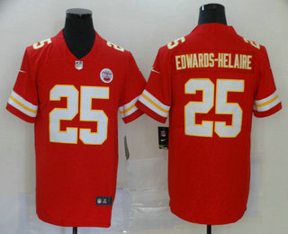 Men's Kansas City Chiefs #25 Clyde Edwards-Helaire Red 2020 Vapor Untouchable Stitched NFL Nike Limited Jersey