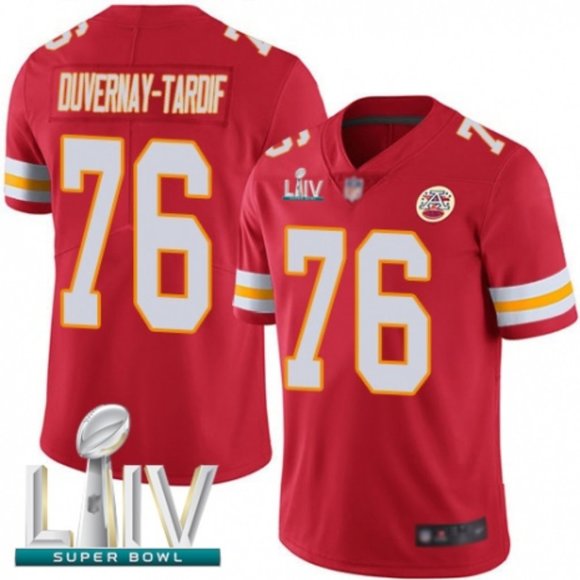 Men's Kansas City Chiefs #76 Laurent Duvernay-Tardif Red Super Bowl LIV 54th Vapor Untouchable Stitched Limited Jersey