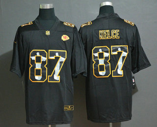 Men's Kansas City Chiefs #87 Travis Kelce Jesus Faith Black Vapor Untouchable Stitched NFL Nike Limited Jersey