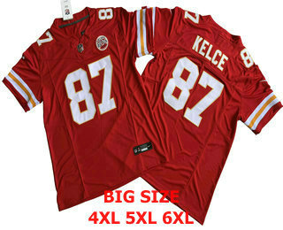 Men's Kansas City Chiefs #87 Travis Kelce Red FUSE Limited Vapor Stitched Jersey-Big Size
