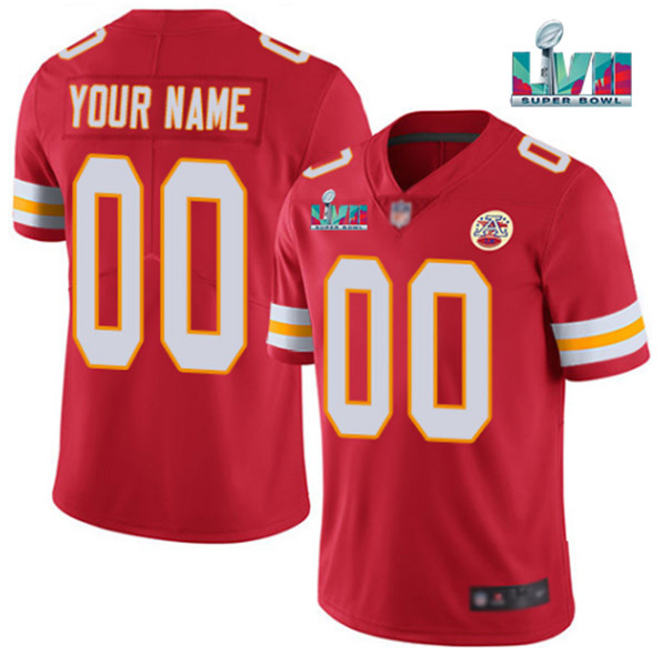 Men's Kansas City Chiefs ACTIVE PLAYER Custom Red Super Bowl LVII Patch Vapor Untouchable Limited Stitched Jersey