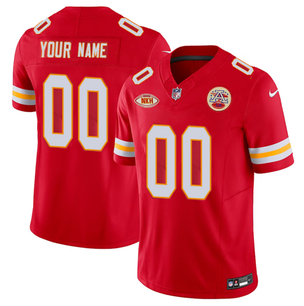 Men's Kansas City Chiefs Active Player Custom Red 2023 F.U.S.E. With NKH Patch Vapor Untouchable Limited Football Stitched Jersey