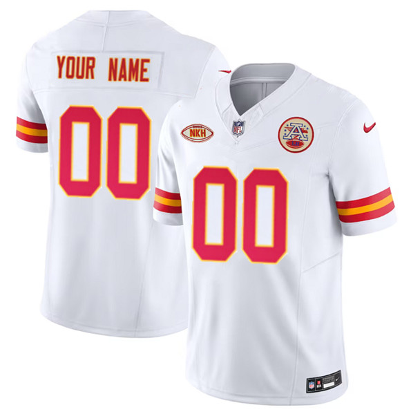 Men's Kansas City Chiefs Active Player Custom White 2023 F.U.S.E. With NKH Patch Vapor Untouchable Limited Football Stitched Jersey