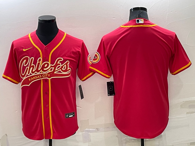 Men's Kansas City Chiefs Blank Red Stitched MLB Cool Base Nike Baseball Jersey