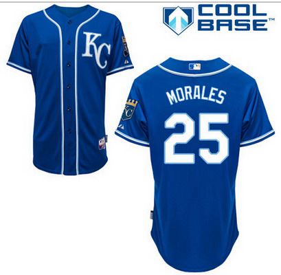 Men's Kansas City Royals #25 Kendrys Morales 2014 Blue Jersey